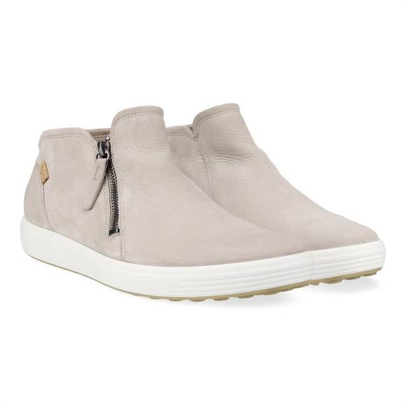 NEW ECCO women's side zip boots in grey rose nubuck